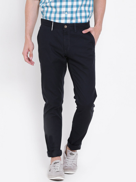 

U.S. Polo Assn. Men Navy Austin Trim Fit Solid Trousers, Navy blue