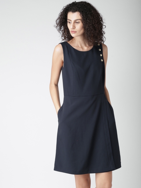 

Tommy Hilfiger Women Navy Solid A-Line Dress, Navy blue