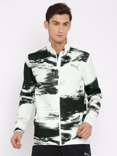 

Puma Men White Nocturnal Energy Full Zip Printed Sporty Jacket