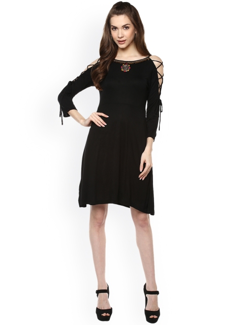 

Taurus Women Black Solid Fit & Flare Dress