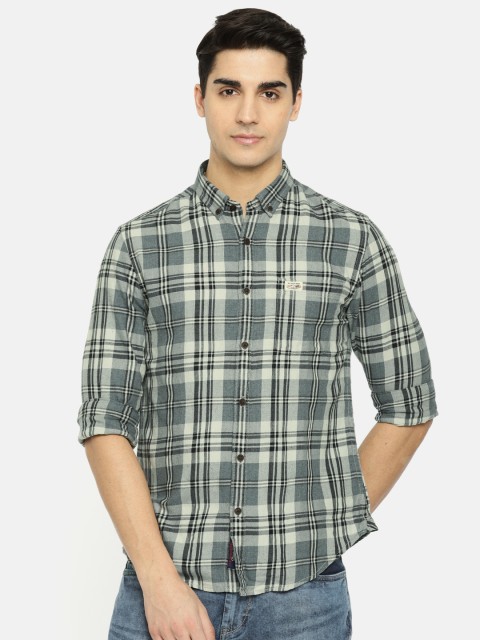 

U.S. Polo Assn. Denim Co. Men Grey & Black Regular Fit Checked Casual Shirt