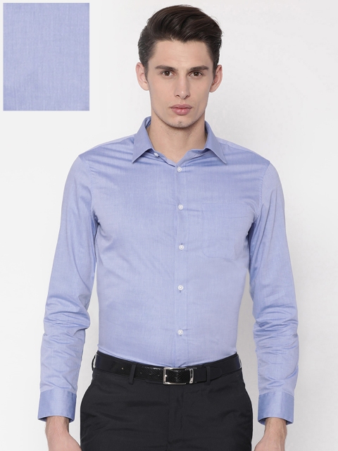 

U.S. Polo Assn. Tailored Men Blue Tailored Fit Solid Formal Shirt