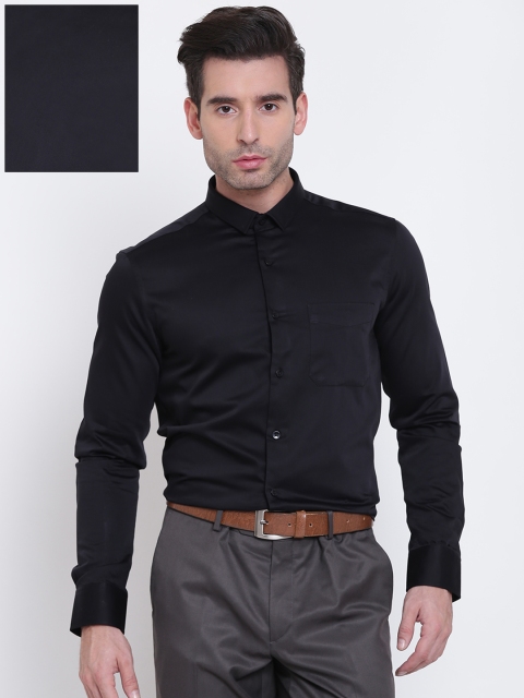 

U.S. Polo Assn. Tailored Men Black Tailored Fit Solid Formal Shirt