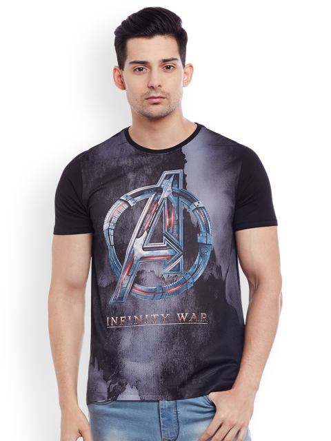 

Marvel by Wear Your Mind Men Grey Printed Round Neck T-shirt