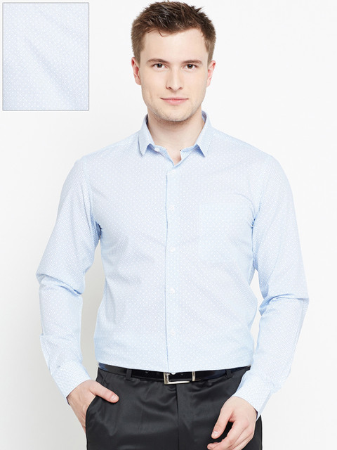 

U.S. Polo Assn. Tailored Men Blue & White Slim Fit Printed Formal Shirt