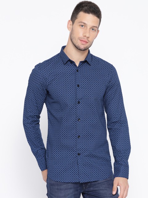 

U.S. Polo Assn. Tailored Men Blue Slim Fit Printed Casual Shirt