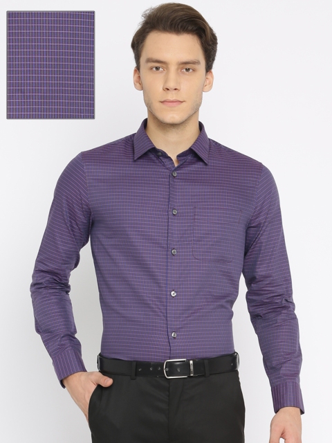 

U.S. Polo Assn. Tailored Men Purple Tailored Fit Checked Casual Shirt