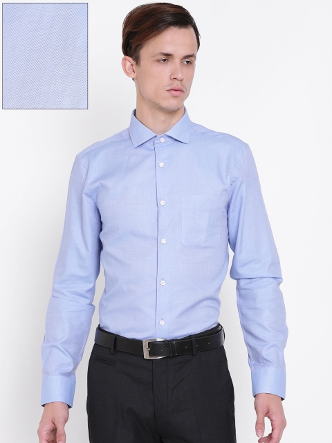 

U.S. Polo Assn. Tailored Men Blue Tailored Fit Solid Formal Shirt