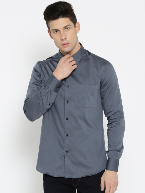 

U.S. Polo Assn. Tailored Men Charcoal Grey Tailored Fit Solid Casual Shirt