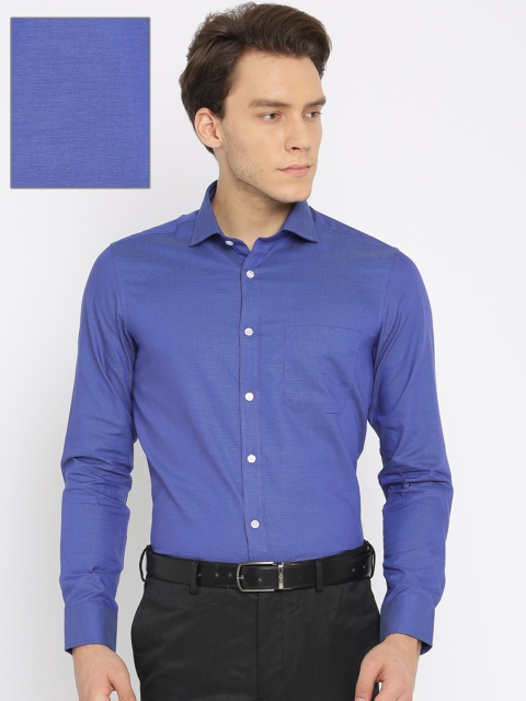 

U.S. Polo Assn. Tailored Men Blue Tailored Fit Self Design Formal Shirt