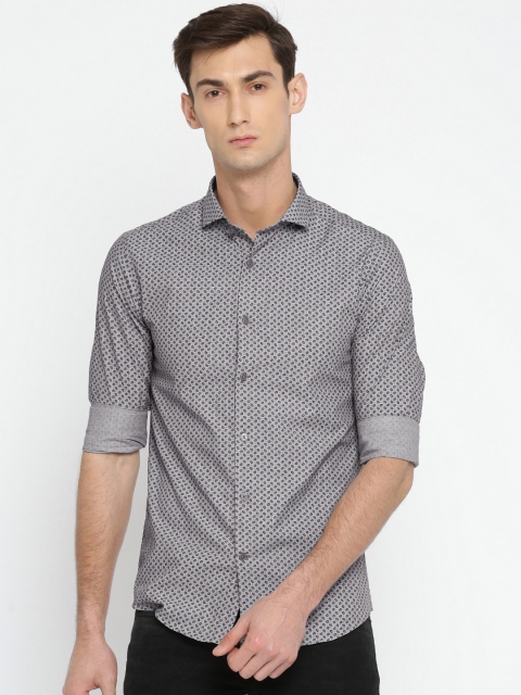 

U.S. Polo Assn. Tailored Men Grey Slim Fit Printed Casual Shirt