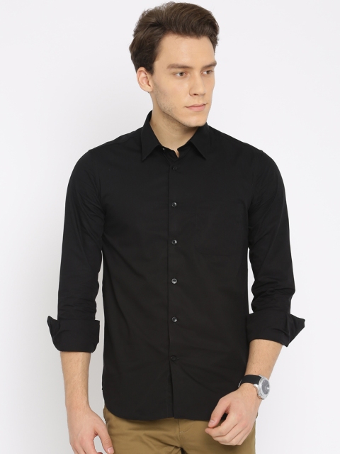 

U.S. Polo Assn. Tailored Men Black Slim Fit Solid Casual Shirt