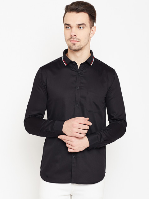 

U.S. Polo Assn. Tailored Men Black Slim Fit Solid Casual Shirt