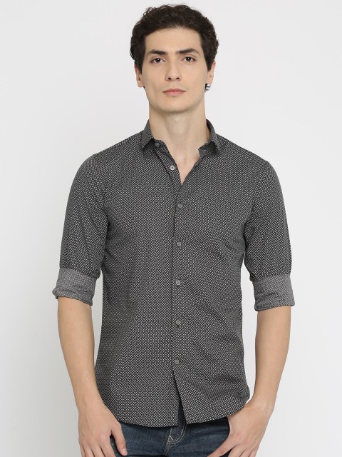 

U.S. Polo Assn. Tailored Men Black & Grey Slim Fit Printed Casual Shirt