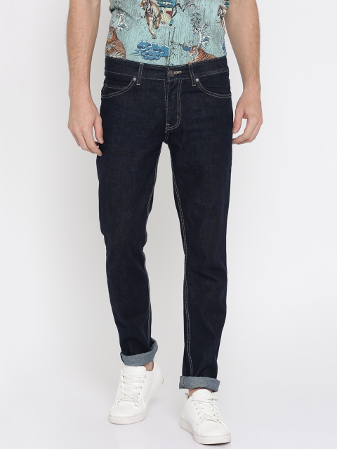 

American Crew Men Navy Blue Straight Fit Mid-Rise Clean Look Jeans