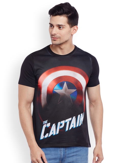 

Marvel by Wear Your Mind Men Black Printed Round Neck T-shirt