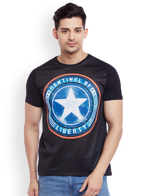 

Marvel by Wear Your Mind Men Black Printed Round Neck T-shirt