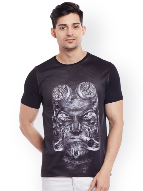 

Wear Your Mind Men Black Printed Round Neck T-shirt