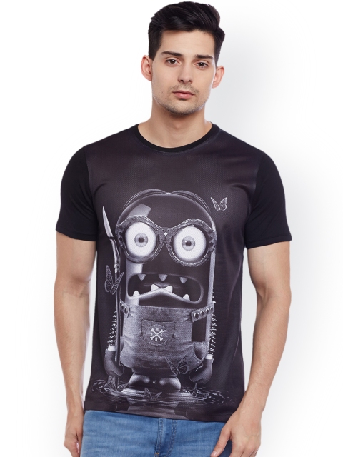 

Wear Your Mind Men Black Printed Round Neck T-shirt
