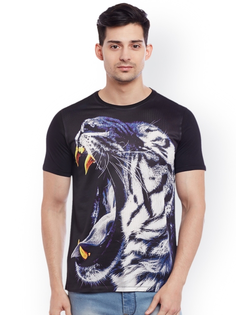 

Wear Your Mind Men Black Printed Round Neck T-shirt