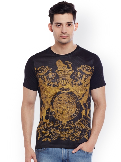 

Wear Your Mind Men Black Printed Round Neck T-shirt
