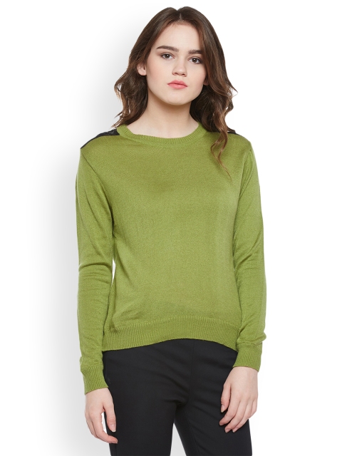 

Club York Women Green Self Design Pullover