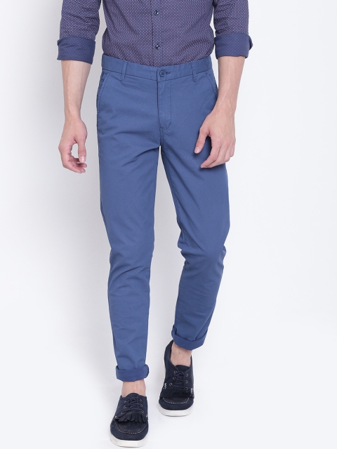 

United Colors of Benetton Men Blue Slim Fit Printed Chinos