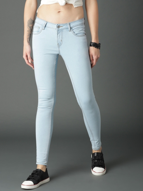 

Roadster Women Blue Skinny Fit Mid-Rise Clean Look Stretchable Cropped Jeans