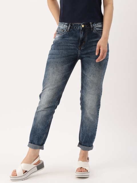 

DressBerry Women Blue Boyfriend Fit Mid-Rise Clean Look Jeans