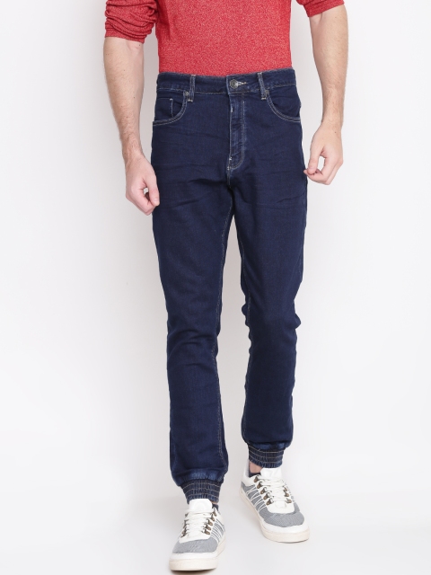 

United Colors of Benetton Men Navy Blue Mid-Rise Clean Look Stretchable Joggers