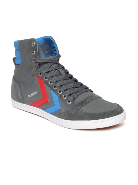 

hummel Unisex Grey Slimmer Stadil High-Top Sneakers