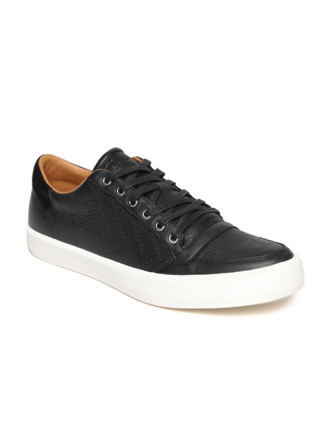 

hummel Unisex Black Leather Sneakers