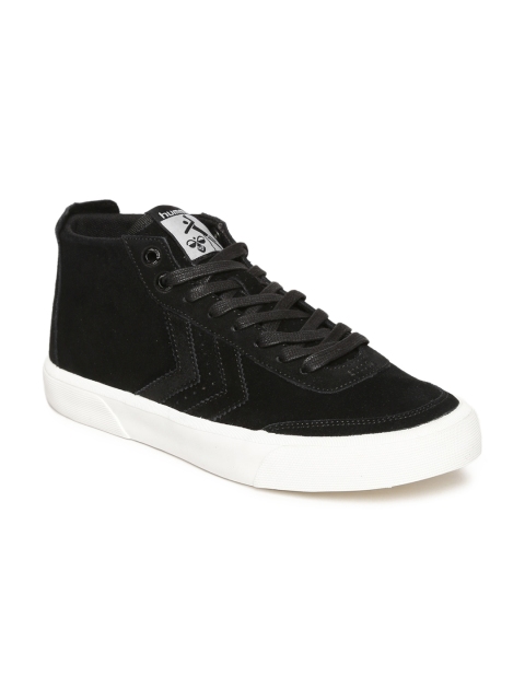 

hummel Unisex Black Solid Suede Mid-Top Stockholm Suede Sneakers