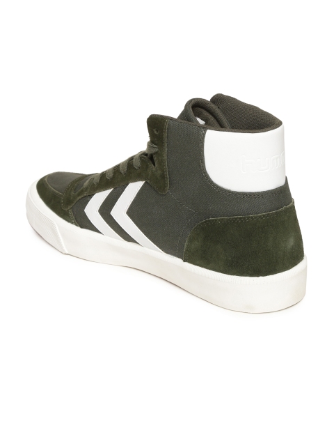

hummel Unisex Olive & Charcoal Colourblock Canvas Stadil Rmx High-Top Sneakers