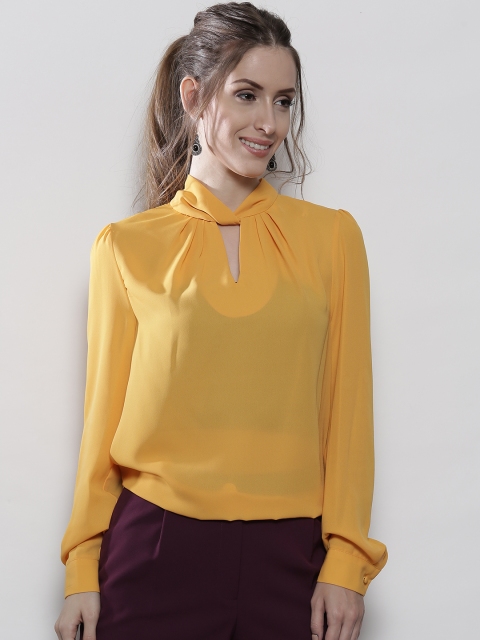 

DOROTHY PERKINS Women Mustard Yellow Solid Top