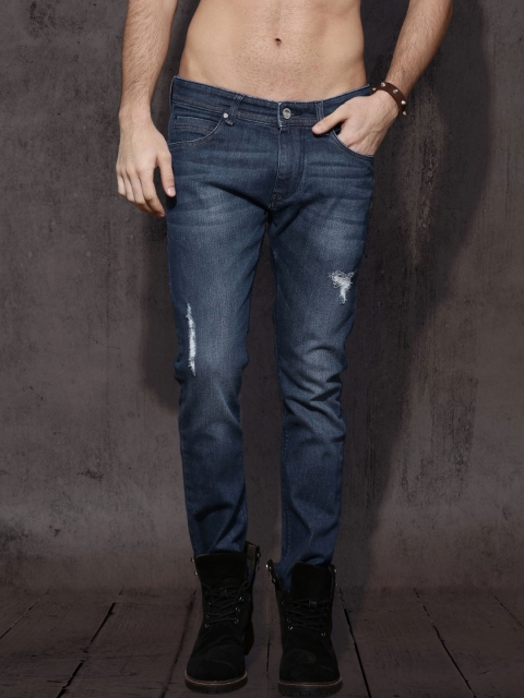 

Roadster Men Blue Skinny Fit Mid-Rise Mildly Distressed Stretchable Jeans