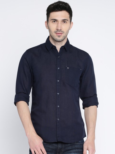

Wrangler Men Navy Blue Regular Fit Solid Casual Shirt