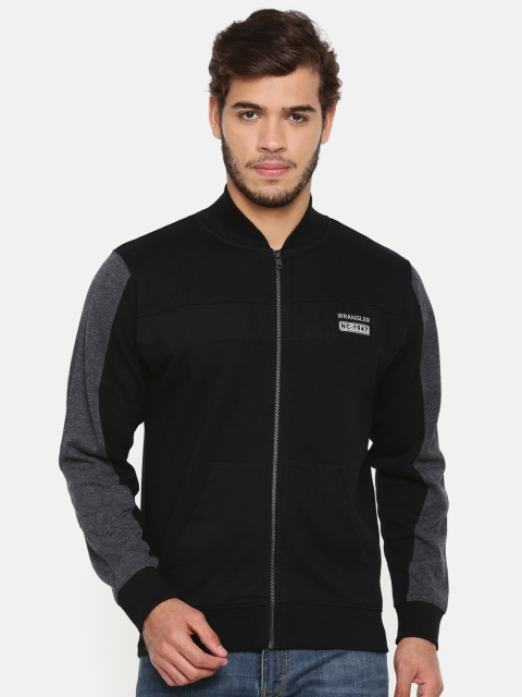 

Wrangler Men Black Solid Sweatshirt
