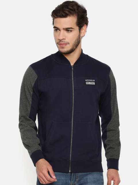 

Wrangler Men Navy Solid Sweatshirt, Navy blue