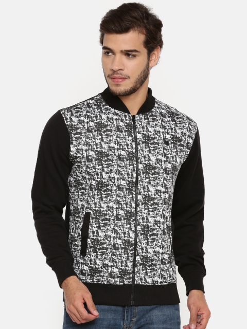 

Wrangler Men Black & White Printed Sweatshirt