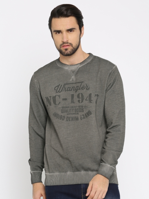 

Wrangler Men Grey Printed Sweatshirt
