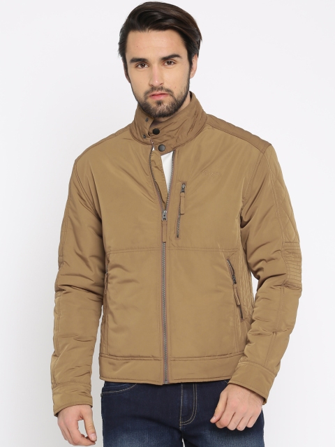 Wrangler Men Khaki Solid Padded Jacket available at myntra for Rs.2447