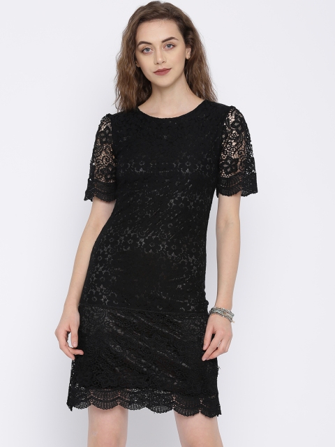 

Jealous 21 Women Black Sheath Lace Dress