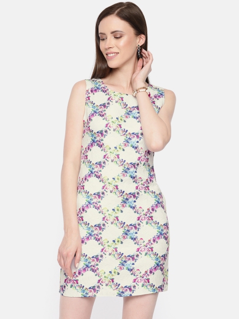 

Jealous 21 Women Off-White & Pink Floral Printed Sheath Dress