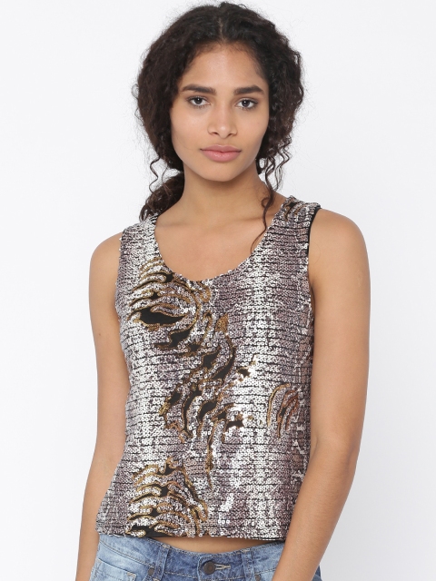 

Jealous 21 Women Gold-Toned Embellished Top