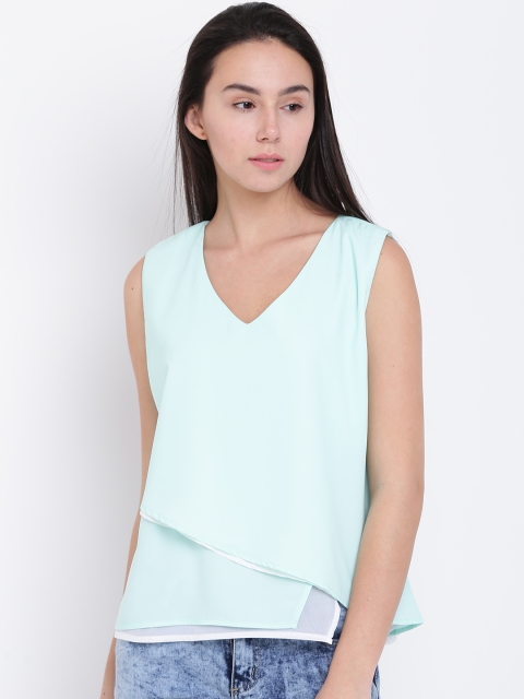 

Jealous 21 Women Mint Green Solid Layered A-Line Top