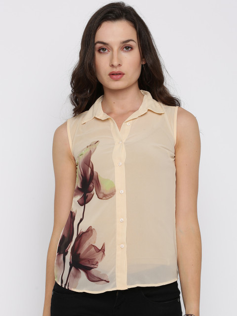 

Jealous 21 Women Peach-Coloured Printed Top