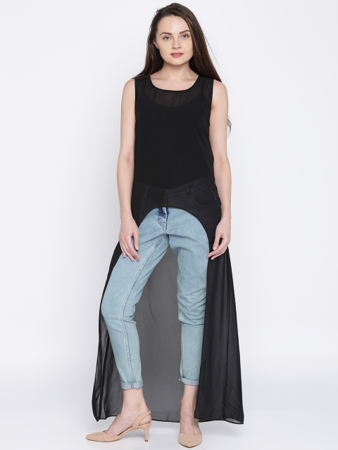 

Jealous 21 Women Black Solid High-Low Top
