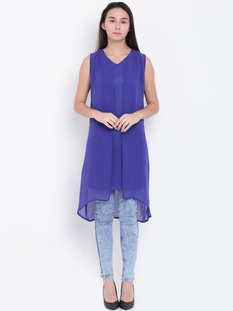 

Jealous 21 Women Blue Layered Solid Top