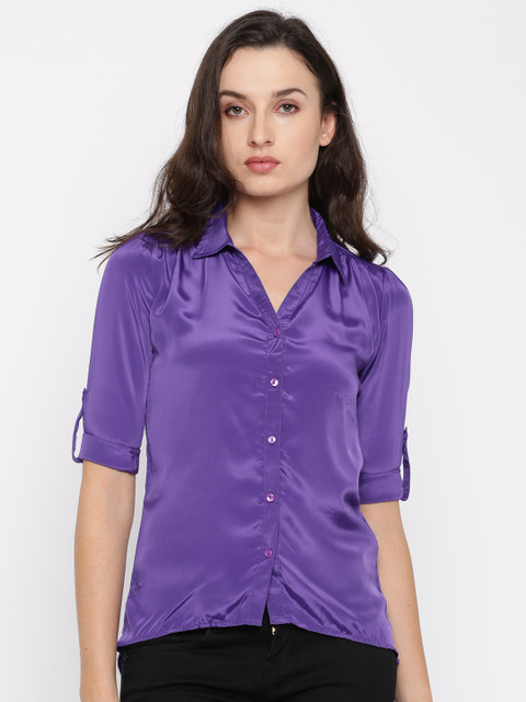 

Jealous 21 Women Purple Solid Shirt